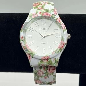 White Floral Studio Time Watch